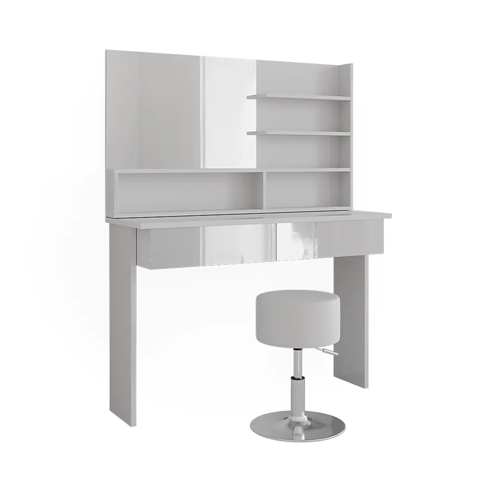 Vicco Coiffeuse Blanc 120cm avec tabouret