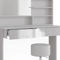 Vicco Coiffeuse Blanc 120cm avec tabouret