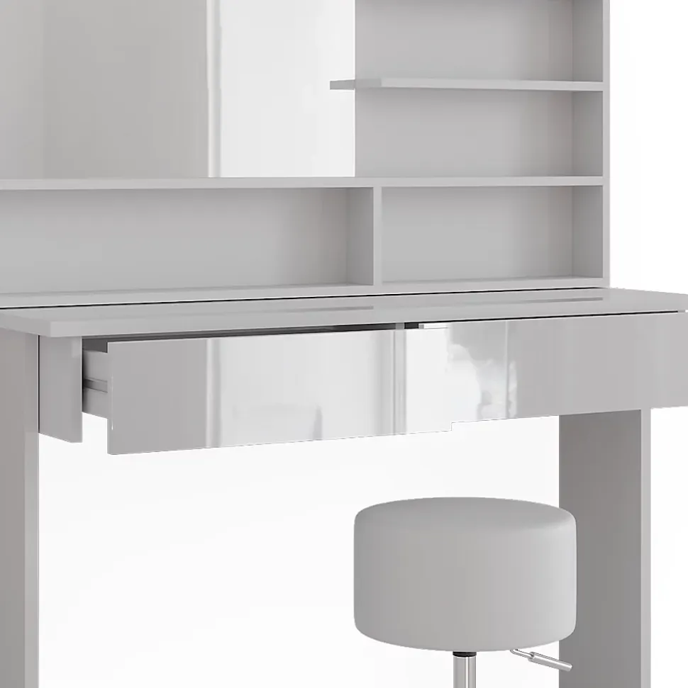 Vicco Coiffeuse Blanc 120cm avec tabouret