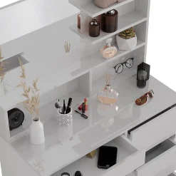 Vicco Coiffeuse Blanc 80cm avec miroir