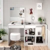 Vicco Coiffeuse Blanc 140cm avec tabouret