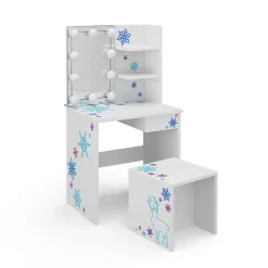Vicco Coiffeuse Blanc 54.8cm avec éclairage LED