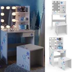Vicco Coiffeuse Blanc 54.8cm avec éclairage LED