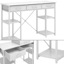 Vicco Coiffeuse Blanc 120cm avec 3 tiroirs