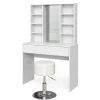 Vicco Coiffeuse Blanc 93cm avec tabouret