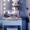 Vicco Coiffeuse Blanc 60cm avec éclairage LED et tabouret