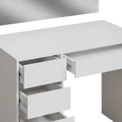 Vicco Coiffeuse Blanc 100cm avec 5 tiroirs