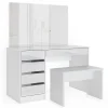 Vicco Coiffeuse Blanc 120cm avec banc