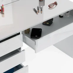 Vicco Coiffeuse Blanc 120cm avec banc