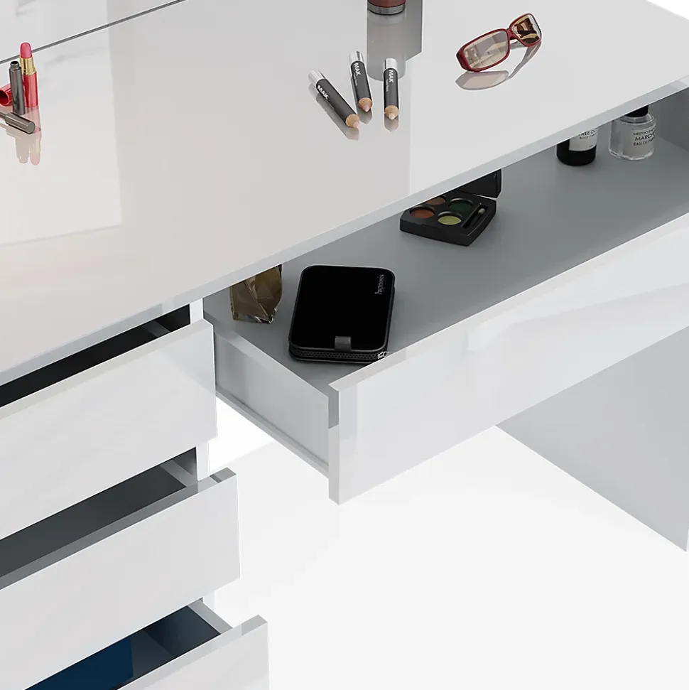 Vicco Coiffeuse Blanc 120cm avec banc