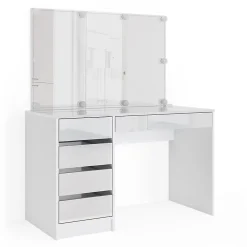 Vicco Coiffeuse Blanc 55cm avec éclairage LED