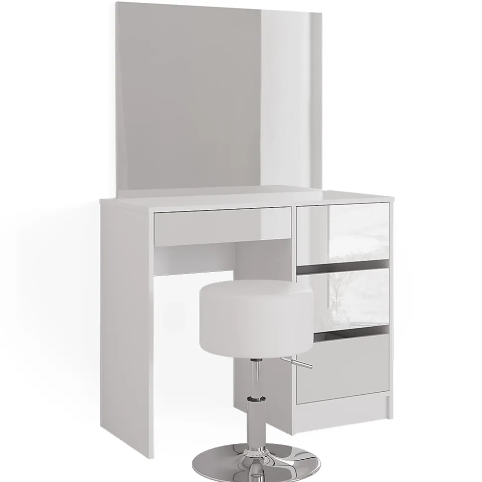 Vicco Coiffeuse Blanc 40cm avec tabouret