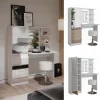Vicco Coiffeuse Blanc 123cm avec éclairage LED et tabouret