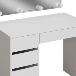 Vicco Coiffeuse Blanc 100cm avec éclairage LED