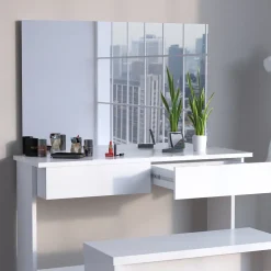 Vicco Coiffeuse Blanc 120cm avec banc