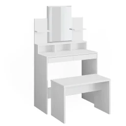 Vicco Coiffeuse Blanc 80cm avec banc