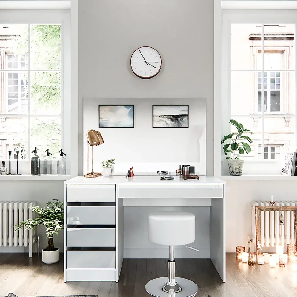 Vicco Coiffeuse Blanc 55cm avec tabouret