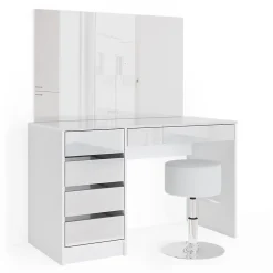 Vicco Coiffeuse Blanc 55cm avec tabouret