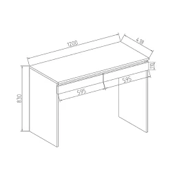 Vicco Coiffeuse Blanc 120cm sans miroir