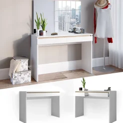 Vicco Coiffeuse Blanc 120cm sans miroir