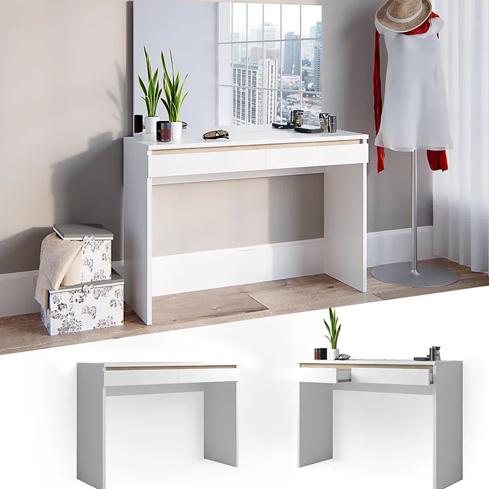Vicco Coiffeuse Blanc 120cm sans miroir