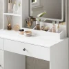 Vicco Coiffeuse Blanc 90cm avec miroir
