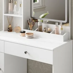 Vicco Coiffeuse Blanc 90cm avec miroir