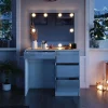 Vicco Coiffeuse Blanc 40cm avec éclairage LED