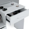 Vicco Coiffeuse Blanc 80cm avec éclairage LED et tabouret