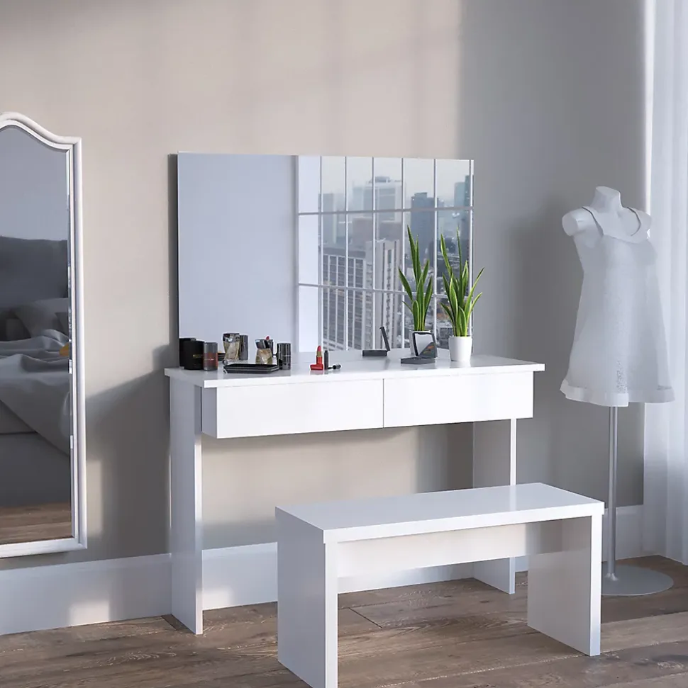 Vicco Coiffeuse Blanc 120cm sans miroir