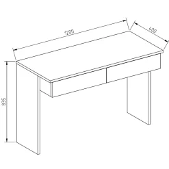 Vicco Coiffeuse Blanc 120cm sans miroir