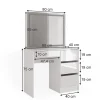 Vicco Coiffeuse Blanc 40cm avec miroir LED