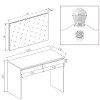 Vicco Coiffeuse Blanc 120cm avec éclairage LED