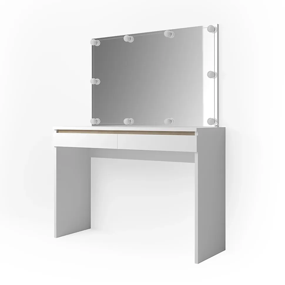 Vicco Coiffeuse Blanc 120cm avec éclairage LED