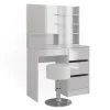 Vicco Coiffeuse Blanc 90cm avec tabouret