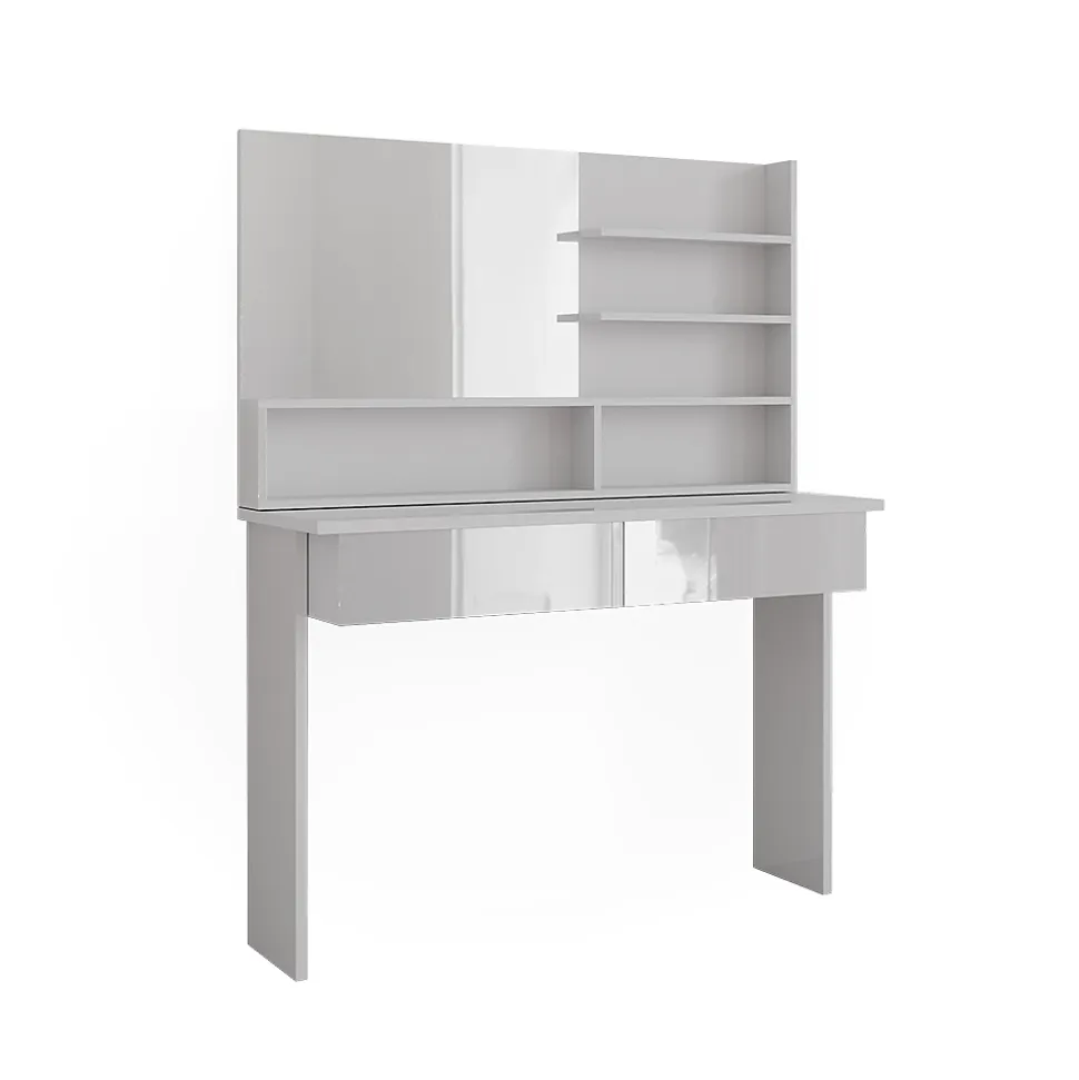 Vicco Coiffeuse Blanc 120cm avec étagère miroir