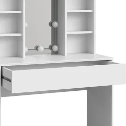 Vicco Coiffeuse Blanc 93cm avec éclairage LED