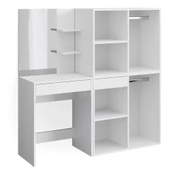 Vicco Coiffeuse Blanc 140cm avec armoires