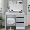 Vicco Coiffeuse Blanc 40cm avec miroir LED et tabouret