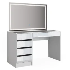 Vicco Coiffeuse Blanc 55cm avec éclairage LED