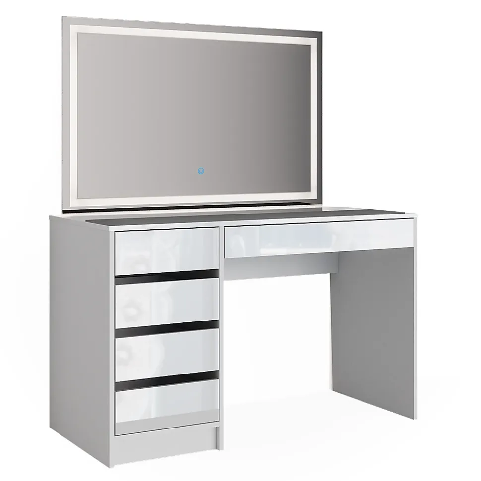 Vicco Coiffeuse Blanc 55cm avec éclairage LED