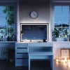 Vicco Coiffeuse Blanc 120cm avec miroir LED et banc
