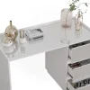Vicco Coiffeuse Blanc Haute brillance 120cm avec 3 tiroirs