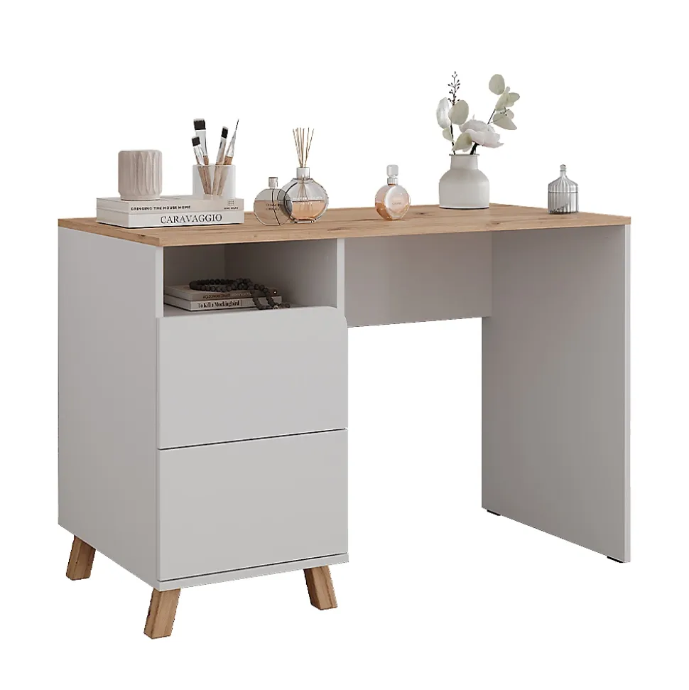 Vicco Coiffeuse Blanc/Artisan 110cm avec tiroirs
