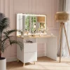Vicco Coiffeuse Blanc/Artisan 110cm avec miroir LED