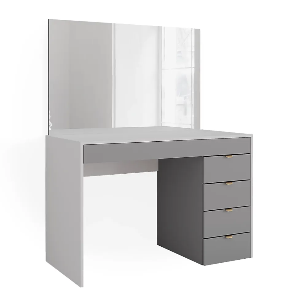Vicco Coiffeuse Blanc/gris/gris 115cm avec miroir