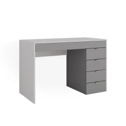 Vicco Coiffeuse Blanc/gris/gris 115cm avec 5 tiroirs