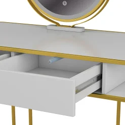 Vicco Coiffeuse Blanc/Or 110cm
