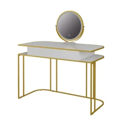 Vicco Coiffeuse Blanc/Or 110cm