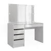 Vicco Coiffeuse Blanc/Or 55cm avec éclairage LED